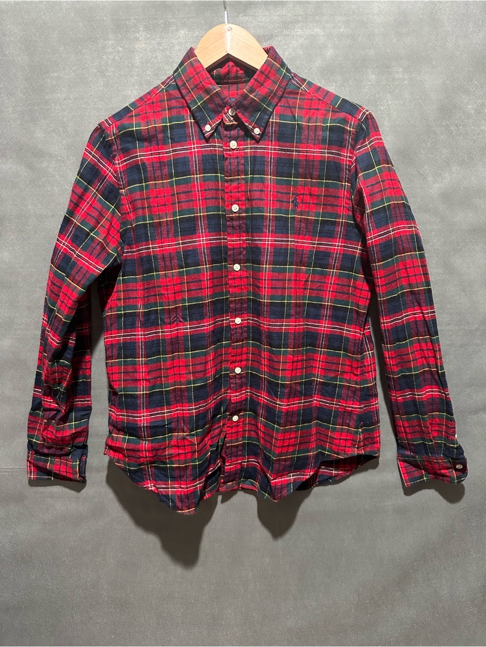 Ralph Lauren Classic Fit Red Plaid Flannel Button Down Shirt Size L